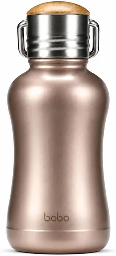 Vista 12 de YOHKOH Mini Botella de Agua Aislada al Vacío Con Tapa de Bambú - Botella de Agua Térmica de Acero Inoxidable para Mujeres, Niñas, Niños, Botella