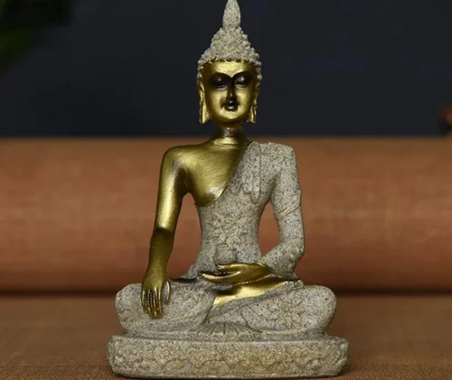 Vista 7 de Ulalaza Estatua de Buda para meditación, decoración del hogar, estatuas tailandesas de resina para manualidades