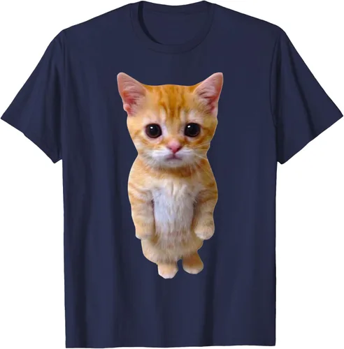 Vista 58 de El Gato Meme Sad Crying Cat Munchkin Kitty Meme Camiseta de moda Small Negro
