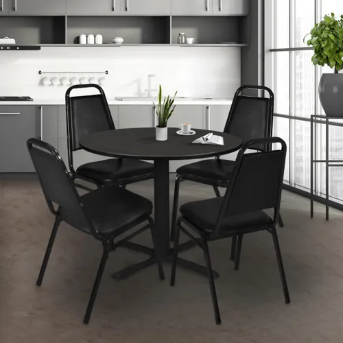 Vista 2 de Regency Cain TB36RNDAG - Mesas redondas para sala de descanso de 36 pulgadas, color gris ceniza