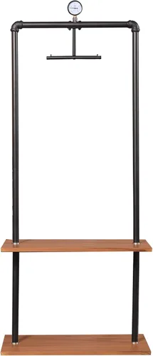 Vista 3 de Furinno Wyatt - Perchero de estilo industrial con estantes de madera, color espresso antiguo