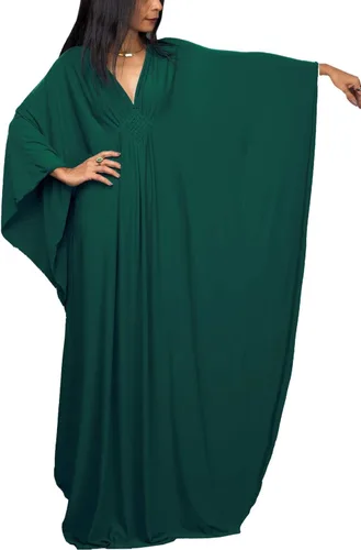 Vista 6 de Vestido largo de caftán para mujer, estilo bohemio, traje de baño, bata de playa, talla única, ropa de descanso