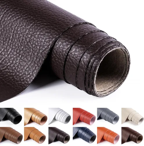Vista 11 de ANMINY - Tela de piel sintética de vinilo de 54 pulgadas de ancho para tapicería por yarda, de 0.7MM de grosor, cuero PU suave, material de vinilo