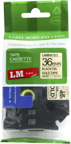 Vista 28 de 2/Pack LMe561 Premium 1.5" Black Print on Blue Label Tape, Compatible with Brother TZe-561 P-Touch Tape 36mm Laminated Replacement Label Tape.