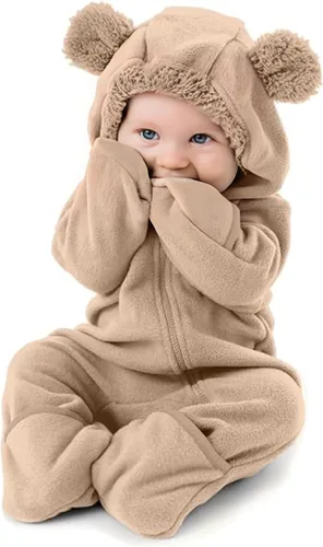 Vista 11 de Cuddle Club - Body de forro polar para bebé recién nacido hasta 5T – Pijamas de invierno chaqueta de abrigo abrigo para bebé Alien