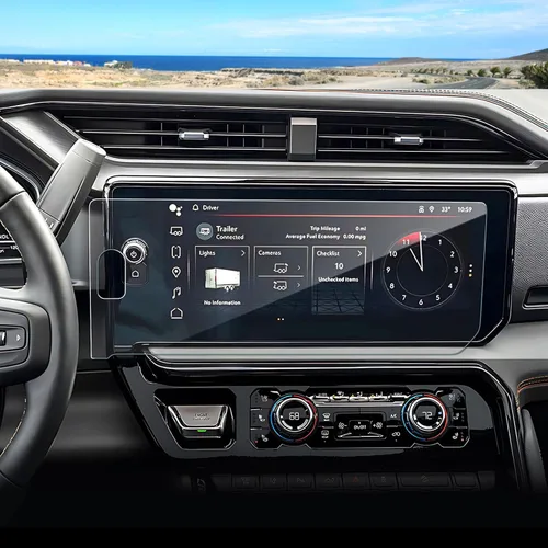 Vista 14 de Protector de pantalla GMC Sierra 1500 2022-2026, para Protector de pantalla Silverado 1500 2022-2026, panel de instrumentos de 12.3 pulgadas, vidrio