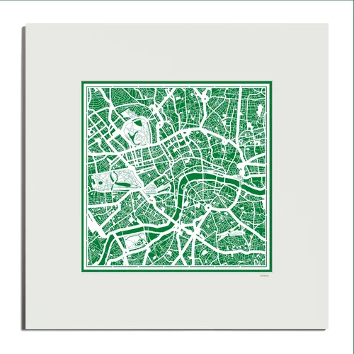 Vista 22 de O3 Design Studio Mapa de corte de papel de París, color negro mate, 20 x 20 pulgadas, arte en papel