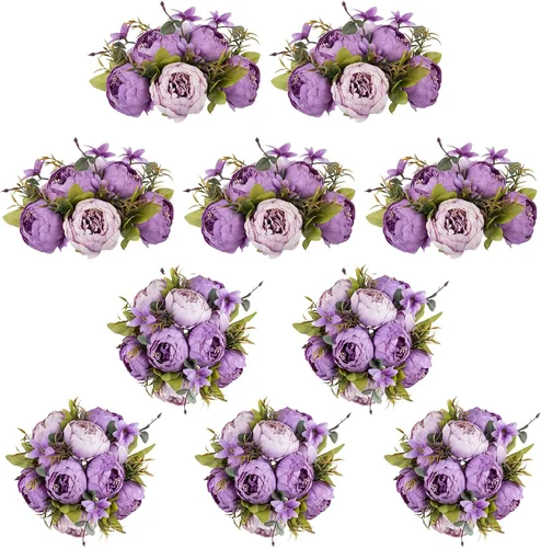 Vista 11 de NUPTIO Bolas de flores flores para centros de mesa: 2 piezas de 9.4 pulgadas de diámetro rosa oscuro peonía artificial arreglo de bolas de flores