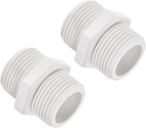 Vista 6 de M METERXITY Paquete de 4 accesorios de tubería de rosca macho de PVC – conector de manguera adaptador de rosca macho hexagonal G1/2, adaptador