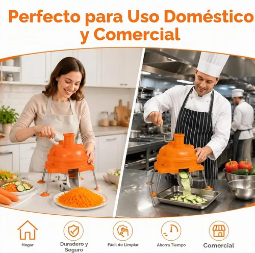 Vista 8 de CLIVIA Picador de verduras, cortador de verduras resistente con hoja de acero inoxidable, máquina cortadora de alimentos de manivela para papas