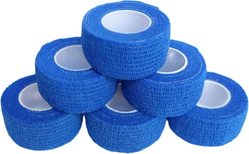 Vista 14 de Paquete de 6 vendajes autoadhesivos de 1 pulgada x 5 yardas, transpirable, cohesivo para mascotas, cinta elástica autoadhesiva para deportes, Negro