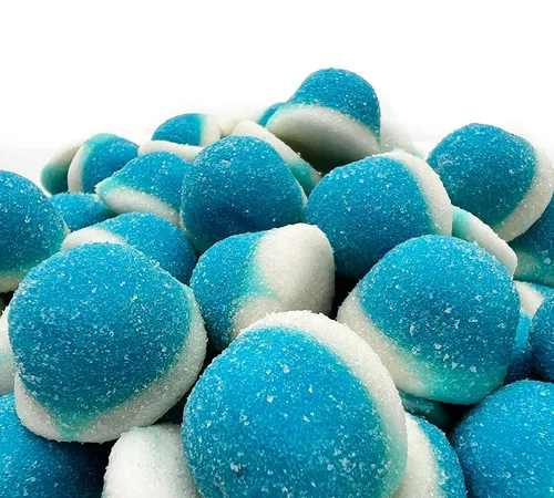 Vista 2 de The Nutty Fruit House Pufflettes Gummy Bites Candy (azul frambuesa y blanco, 1 libra (paquete de 1))