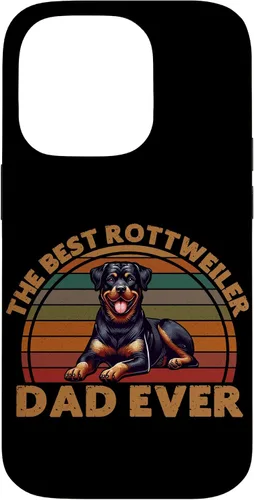 Vista 17 de Best Rottweiler Dad Ever Rottie Father Dog Parent Retro Case for iPhone 16