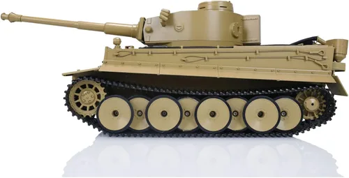 Vista 3 de Heng Long Mato Metal Escala 1/16 Amarillo German Tiger I Bb Shooting RTR Rc Tank 1220 Amarillo, US en Stock