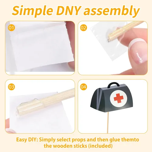 Vista 4 de Kit de 40 accesorios profesionales para cabina de fotos médicas para eventos de adultos, celebraciones de oficina dental, graduación de médico