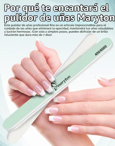 Vista 2 de Maryton 10 unidades de pulidor de uñas, brillo de salón para uñas naturales
