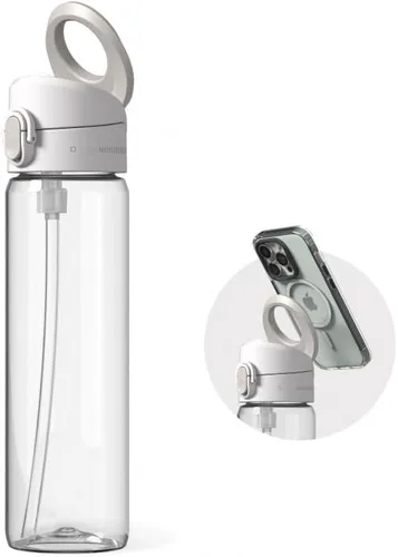 Vista 17 de RhinoShield AquaStand - Botella magnética de 27 onzas, botella de agua de Tritan con tapa con popote, botella deportiva con mango compatible Negro