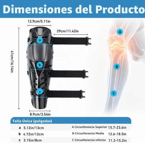 Vista 2 de GES Rodilleras para motocicleta, rodilleras protectoras de rodilla para motocicleta