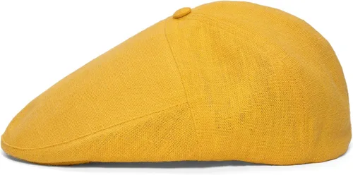 Vista 7 de Sterkowski Swede Cap Gorra plana 100% lino para hombres y mujeres Gorra de verano súper aireada de 5 paneles sin forro Negro