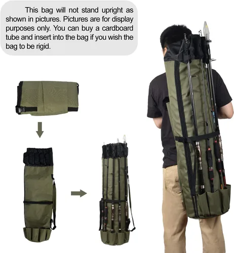 Vista 8 de LEADALLWAY Silla de pesca con bolsa más fresca y bolsa de caña de pescar