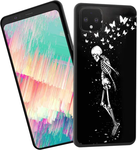 Vista 19 de Funda delgada para Google Pixel 4 XL, funda delgada de silicona de TPU suave a prueba de golpes para Google Pixel 4 XL, cruz negra