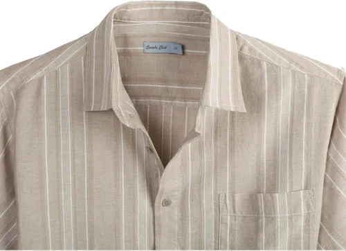 Vista 3 de COEVALS CLUB Mens Linen Beach Summer Casual Button Down Shirt Short Sleeve Shirt