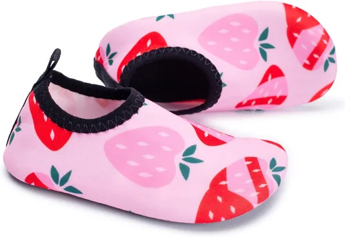 Vista 3 de L-RUN Zapatos de agua para bebés, zapatos para caminar descalzos, calcetines acuáticos para bebés, zapatos de natación para playa, piscina, arena