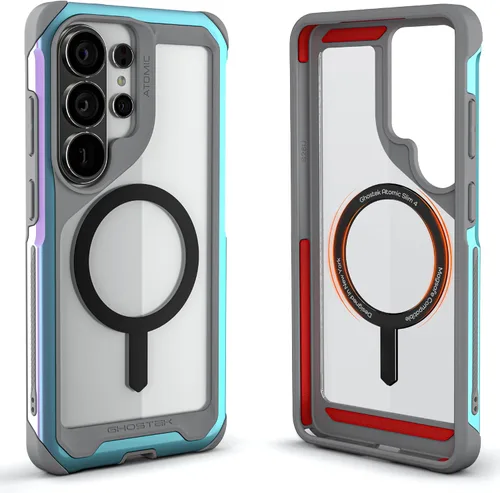 Vista 11 de Ghostek Atomic - Funda delgada para Galaxy Z Flip 4, parte trasera de aramida con parachoques de aluminio rojo, funda protectora de doble capa a