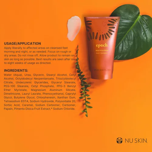 Vista 2 de Nu Skin Epoch Sole Solution Tratamiento para pies Crema hidratante intensiva para pies secos, piel áspera y talones Suaviza los callos