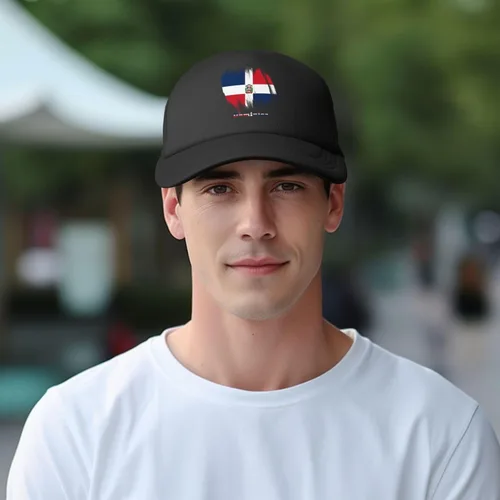 Vista 6 de Gorra de béisbol de malla para papá, gorra de camionero ajustable, unisex, color negro