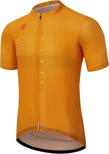 Vista 9 de GCRFL Maillot de ciclismo para hombre con 3+1 bolsillos con cremallera manga corta ciclismo ciclismo camiseta de ciclismo transpirable tela de malla