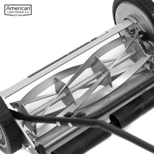 Vista 72 de American Lawn Mower Company 1204-14 Cortacésped de carrete de empuje de 4 hojas de 14 pulgadas, color rojo