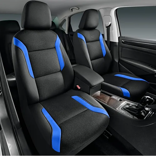 Vista 25 de Skechers Fundas de asiento de coche de espuma viscoelástica, fundas de asiento gruesas de malla Air Cool, juegos completos de asientos de coche