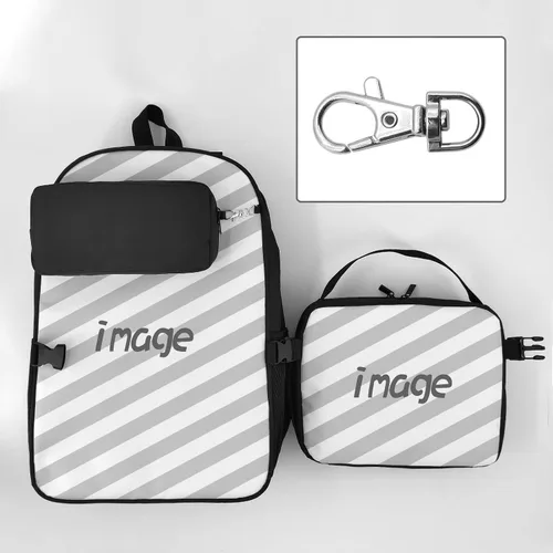 Vista 4 de CEPEPRIN Mochila juvenil con estampado de anime, juego de 3 piezas, con bolsa de almuerzo, bolsa para lápices