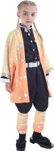 Vista 8 de Nuoqi Zenitsu Cosplay Zenitsu - Disfraz de Zenitsu para cosplay, uniforme