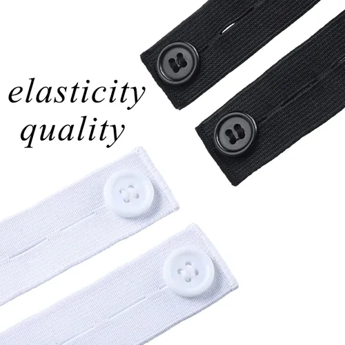 Vista 4 de Extensor de pantalones de maternidad ajustable elástico pantalón extensor de botón para mujeres embarazadas negro azul marino gris caqui blanco