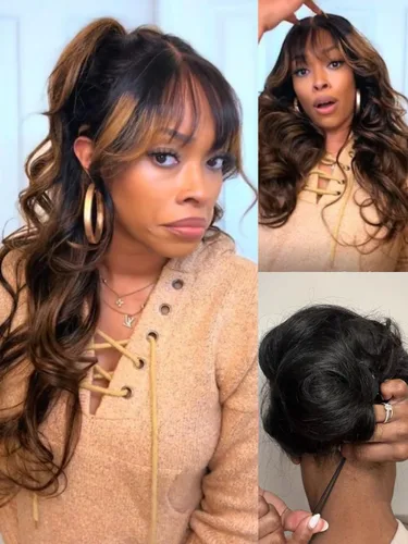 Vista 11 de Nadula Pre Everything Body Wave 13x4 Peluca de encaje frontal con cabello humano, onda corporal, con cordón elástico, sin pegamento, pre-arrancada