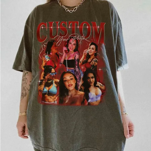 Vista 2 de IZI POD Custom Your Own Bootleg Rap Tee Shirts, Custom Your Text Vintage Shirt, Custom Graphic Tees, Christmas Birthday Gift