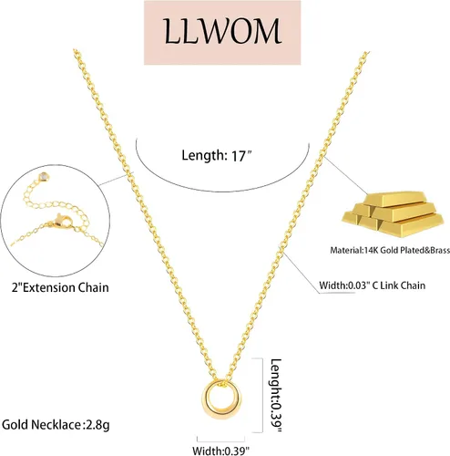 Vista 6 de LLWOM Collar de oro para mujer, collar de estrella de David con circonita cúbica chapada en oro de 14 quilates, collar contra el mal de ojo, collar