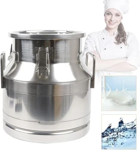 Vista 7 de Lechera de acero inoxidable de 3 galones de 12 litros, olla para lácteos con tapa sellada, cubo resistente 304, recipiente de almacenamiento