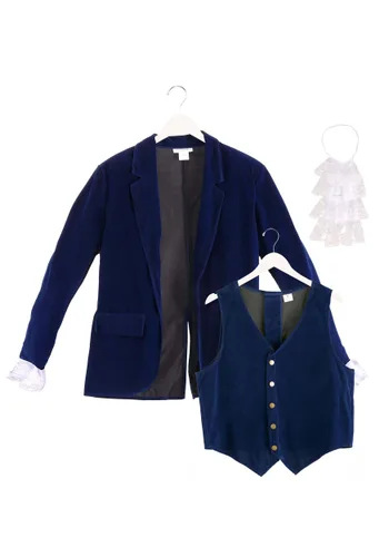 Vista 8 de Disfraz Deluxe Azul estilo Swinger de los años 60 para Hombre Multicolor