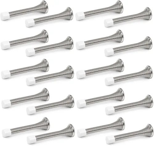 Vista 10 de Paquete de 12 topes de puerta de resorte para pared de 3-1/8 pulgadas Negro