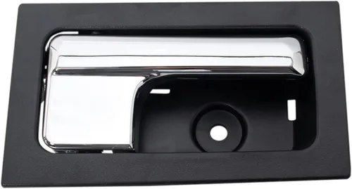 Vista 64 de TRQ Manija de puerta interior delantera izquierda cromada y negra para el lado del conductor compatible con Ford F-150 2012-2014