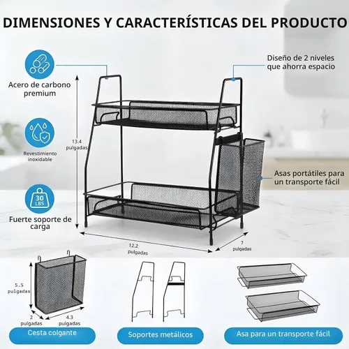 Vista 2 de LEMIKKLE Organizador de encimera de baño de 2 niveles, cuidado de la piel, organizadores de encimera de maquillaje, cocina, almacenamiento
