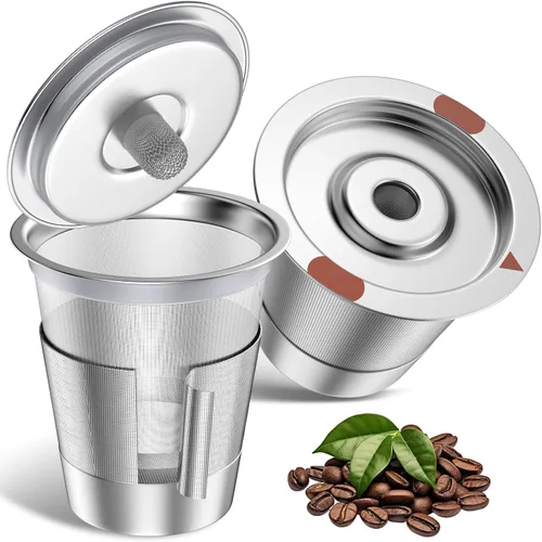 Vista 15 de Cápsulas de café reutilizables de acero inoxidable Keurig recargables - Filtro de café reutilizable de metal K Cup para Keurig 1.0 y 2.0 K-Classic