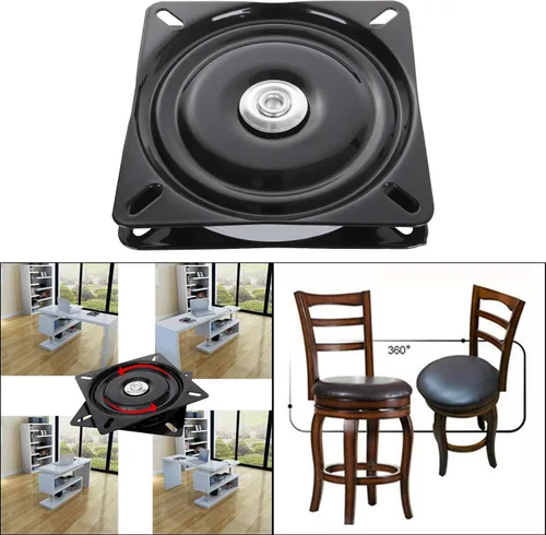 Vista 6 de Paquete de 2 taburetes de bar resistentes de 6 pulgadas, placa de mecanismo de capacidad de 400 libras para muebles, placa de montaje de base