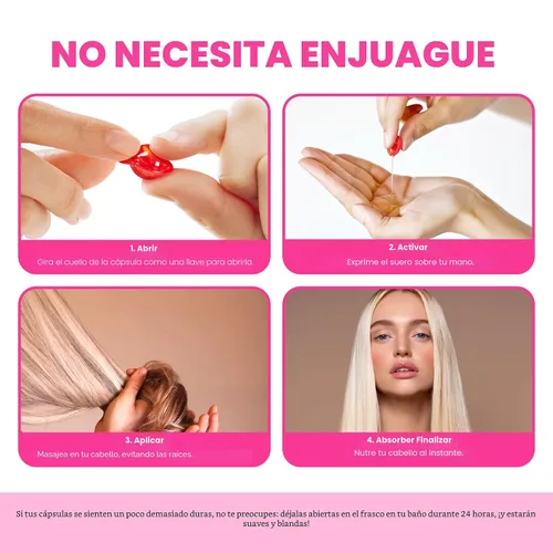 Vista 5 de Cápsulas de aceite capilar, suero para el cabello con aceite marroquí para todo tipo de cabello (12 unidades)