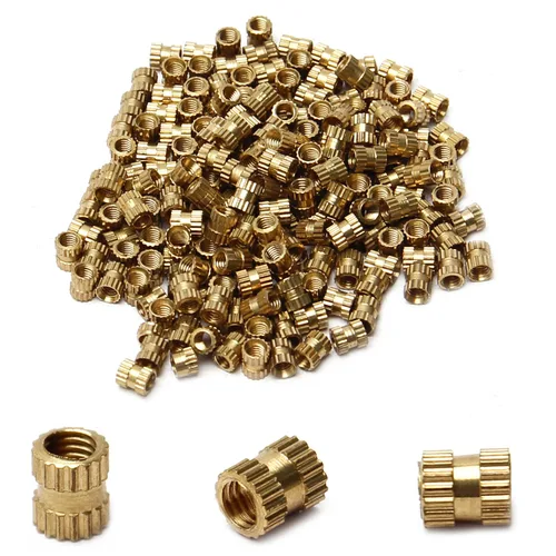 Vista 43 de Tuercas moleteadas de rosca hembra M2x3mm OD Tuercas de inserción roscadas de latón Tuercas de incrustación hidráulicas soldadas juntas Kit surtido
