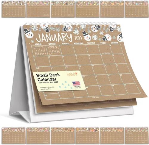 Vista 21 de Small Desk Calendar 2027 Standing Flip - 2027 Desk Calendar Small 2027-2028 Colorful Pastel