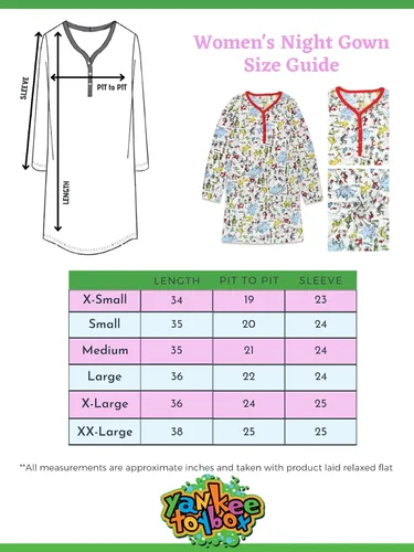Vista 2 de Dr. Seuss Camisón Henley de manga larga para mujer